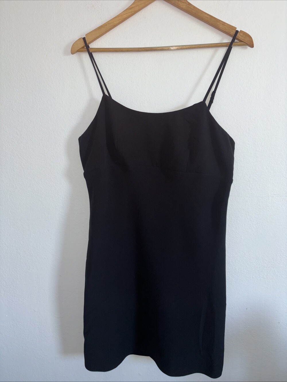 A New Day Womens Black Spaghetti Strap Mini Slip Dress Size M